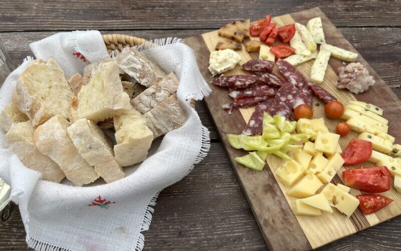 What to pack for a cycling tour - local Slovenian food