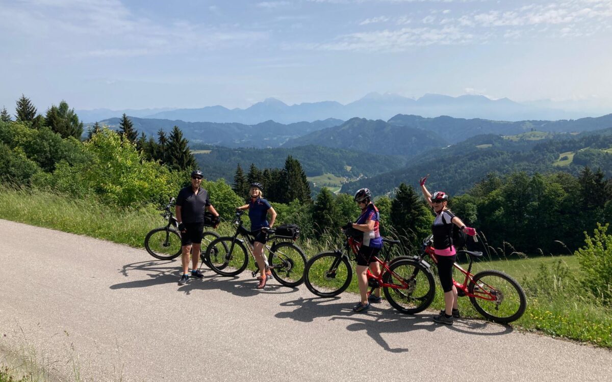 cycling trails of Slovenia with happy guests