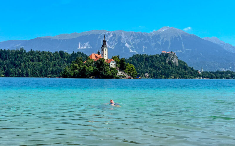 Biking in Slovenia in Summer at Bled Lake