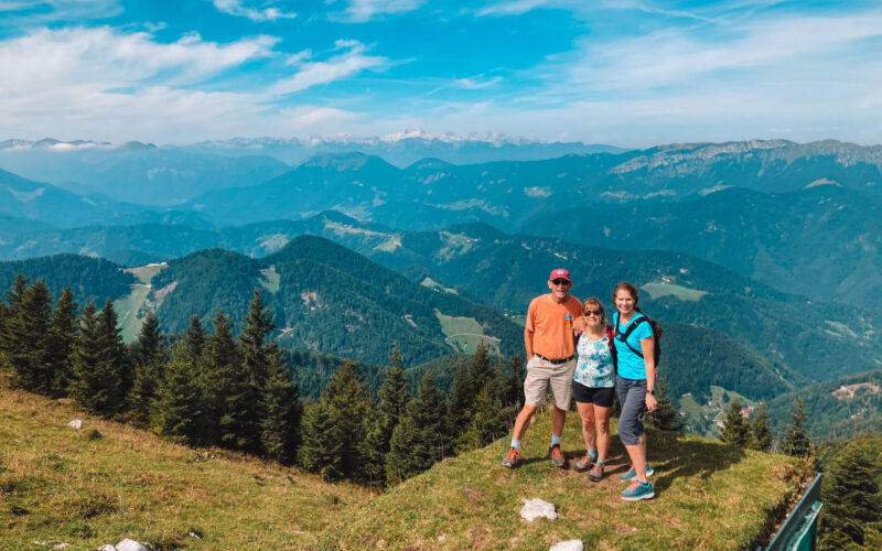 Hike and bike in Slovenia on top of Blegos