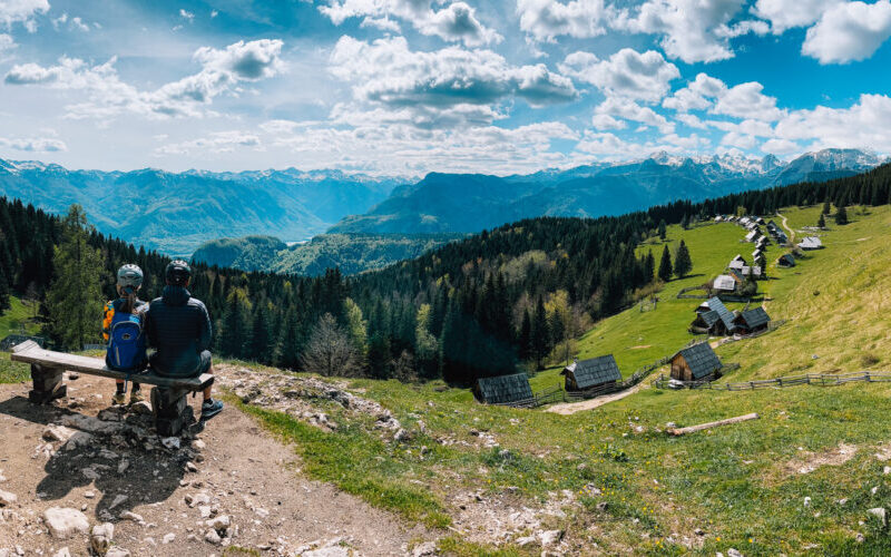 Biking in Slovenia in summer at Pokljuka