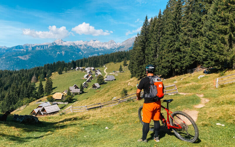 One day bike tours in Slovenia - Pasture Zajamniki with bikes