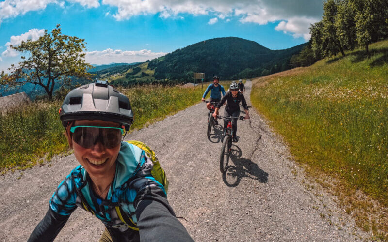 Cycling around Skofja Loka at Slovenian Alps ebike tour