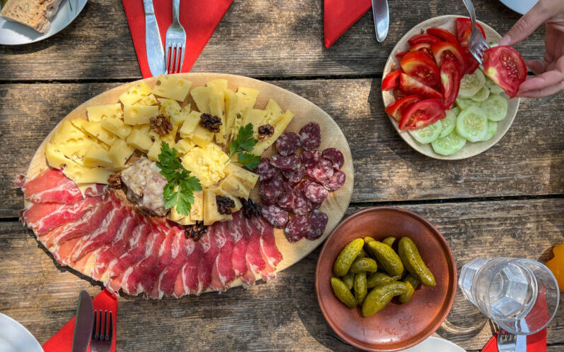 Local Slovenian food at Slovenian Alps ebike tour