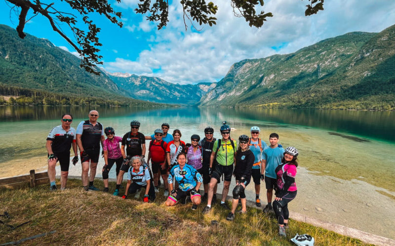 Biking in Slovenia in Summer at Bohinj Lake