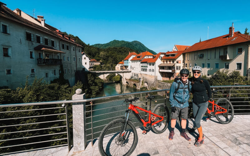 Medieval city Skofja Loka at Hike and bike in Slovenia 