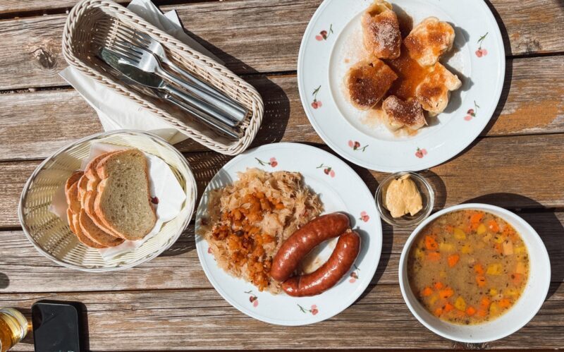 Traditional Slovenian food at Bike tour Bled 