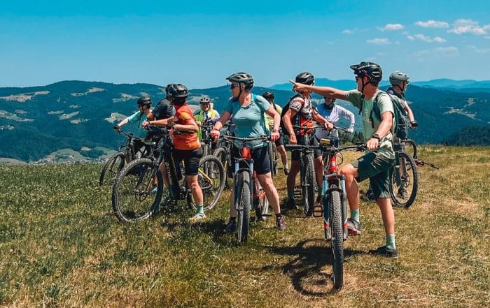 Australian travellers on e-bike tour in Slovenia mountains